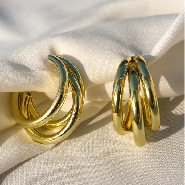 Gold Trio Hoops